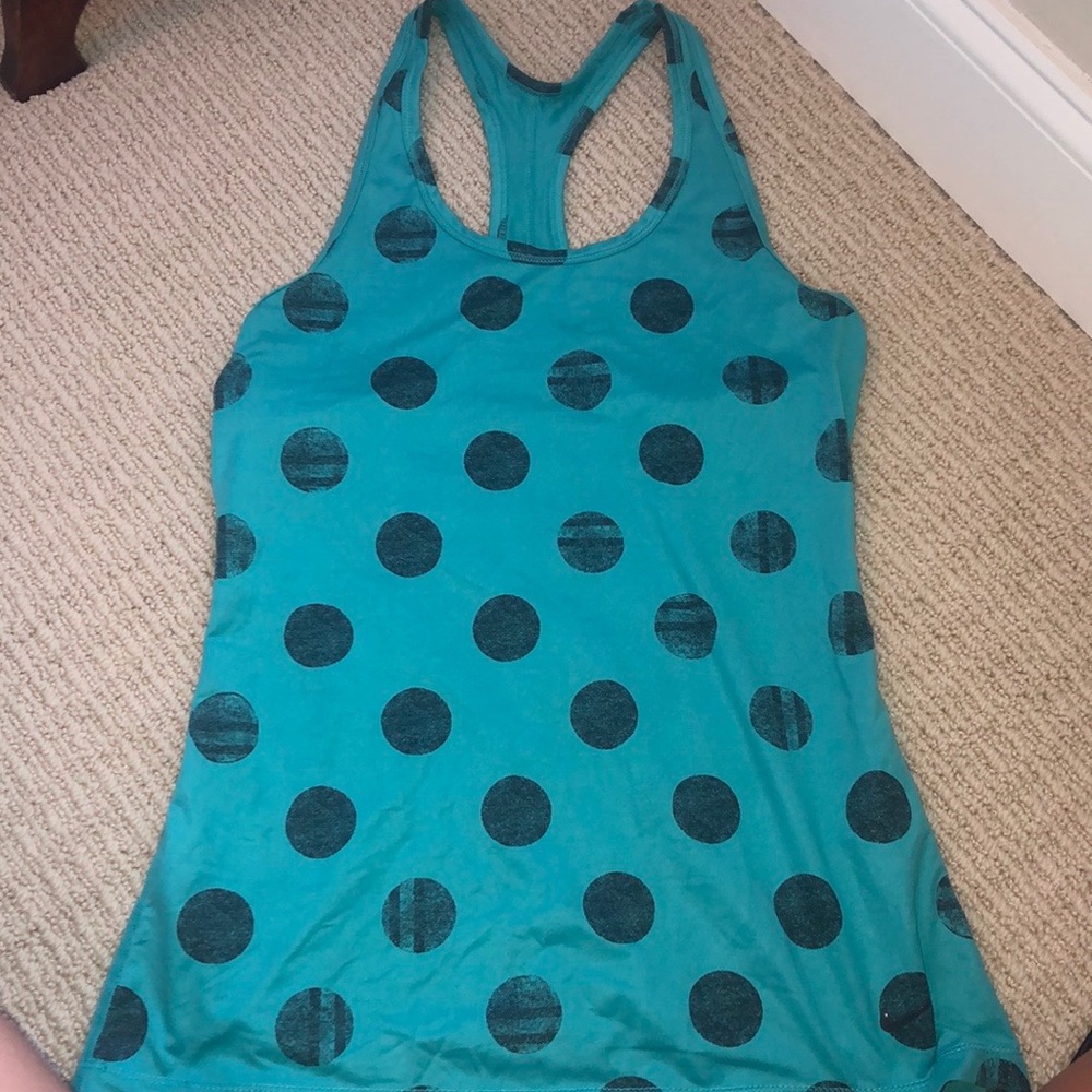 Teal and black Polka dot Nike tank top